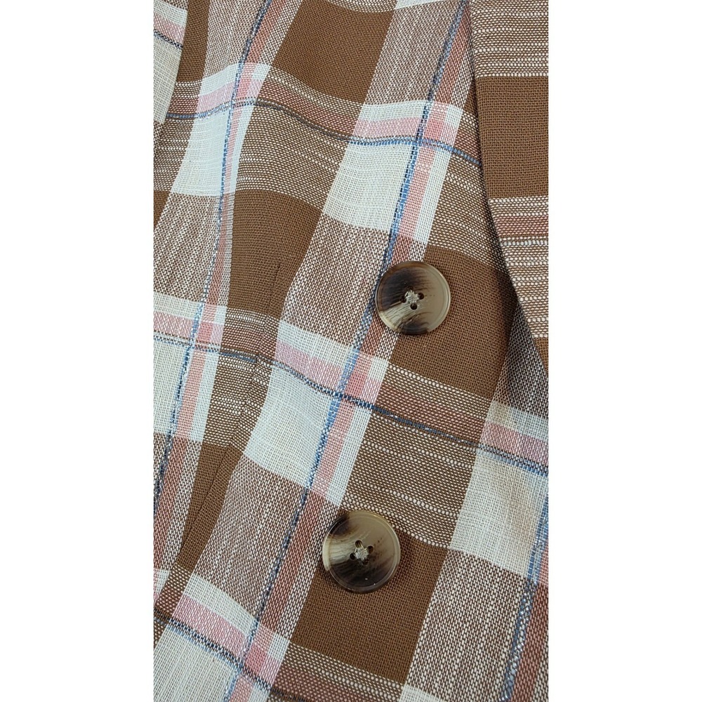 Veronica Beard Beacon Double Breasted Checked Cotton Blend Blazer Plaid sz 22 - Picture 9 of 15